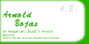 arnold bojas business card